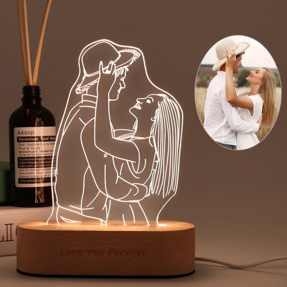 Gepersonaliseerde 3D Lamp | Valentijnsdagcadeau♡ - Jouw Foto Shop